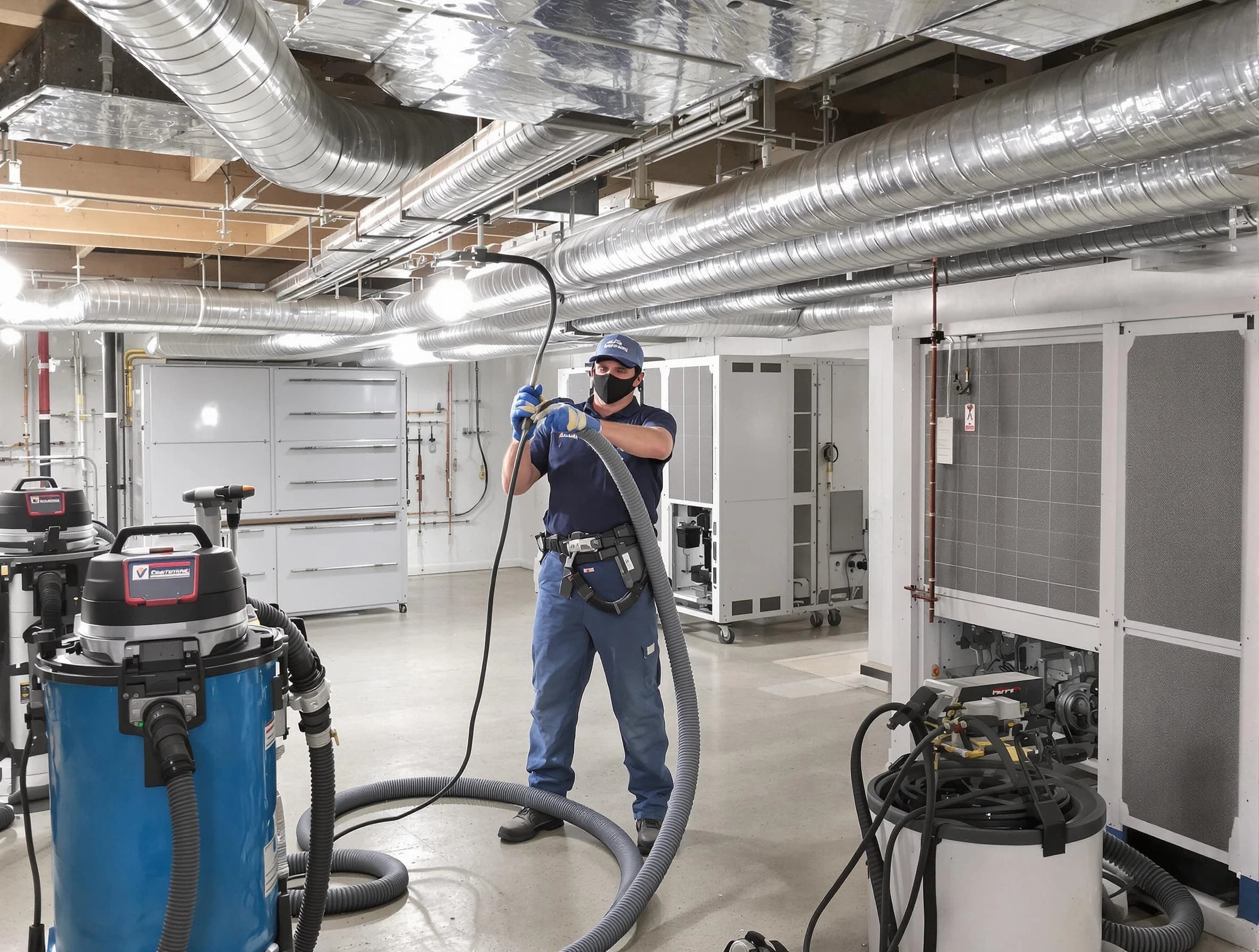 Guadalupe Air Duct Cleaning specialist performing thorough central air duct cleaning for improved system efficiency in Guadalupe