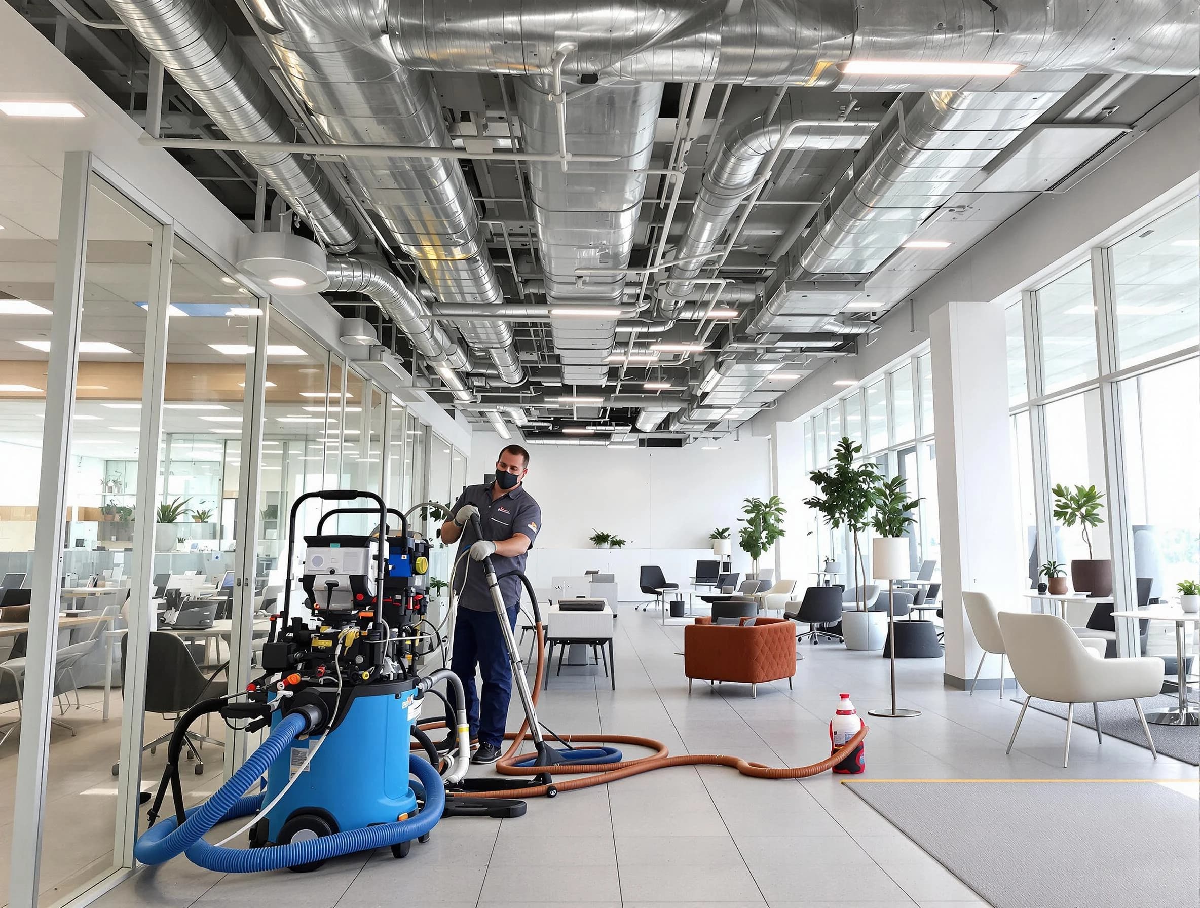 Guadalupe Air Duct Cleaning team conducting comprehensive commercial duct cleaning at a business location in Guadalupe