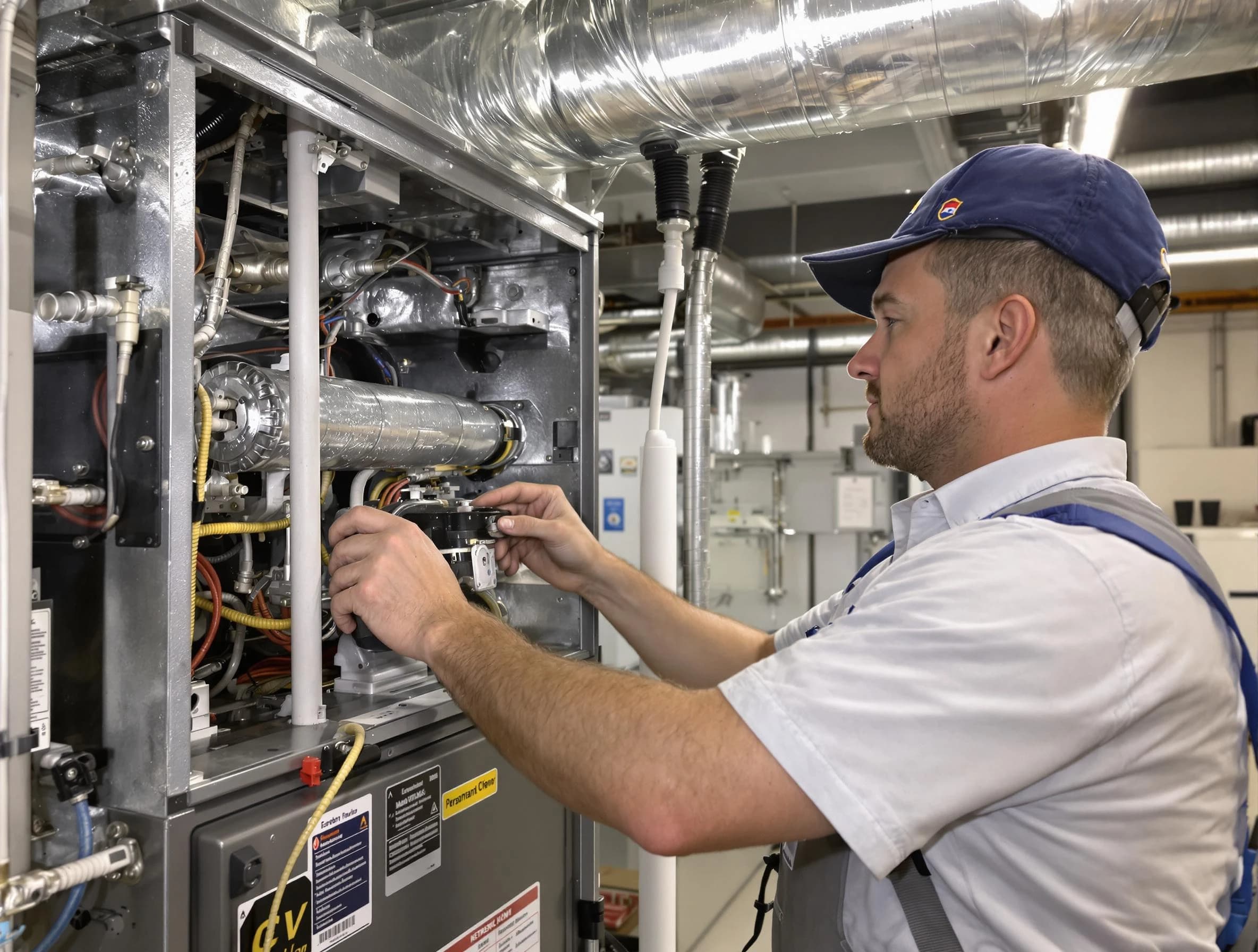Guadalupe Air Duct Cleaning specialist performing thorough furnace duct cleaning to improve heating efficiency in Guadalupe
