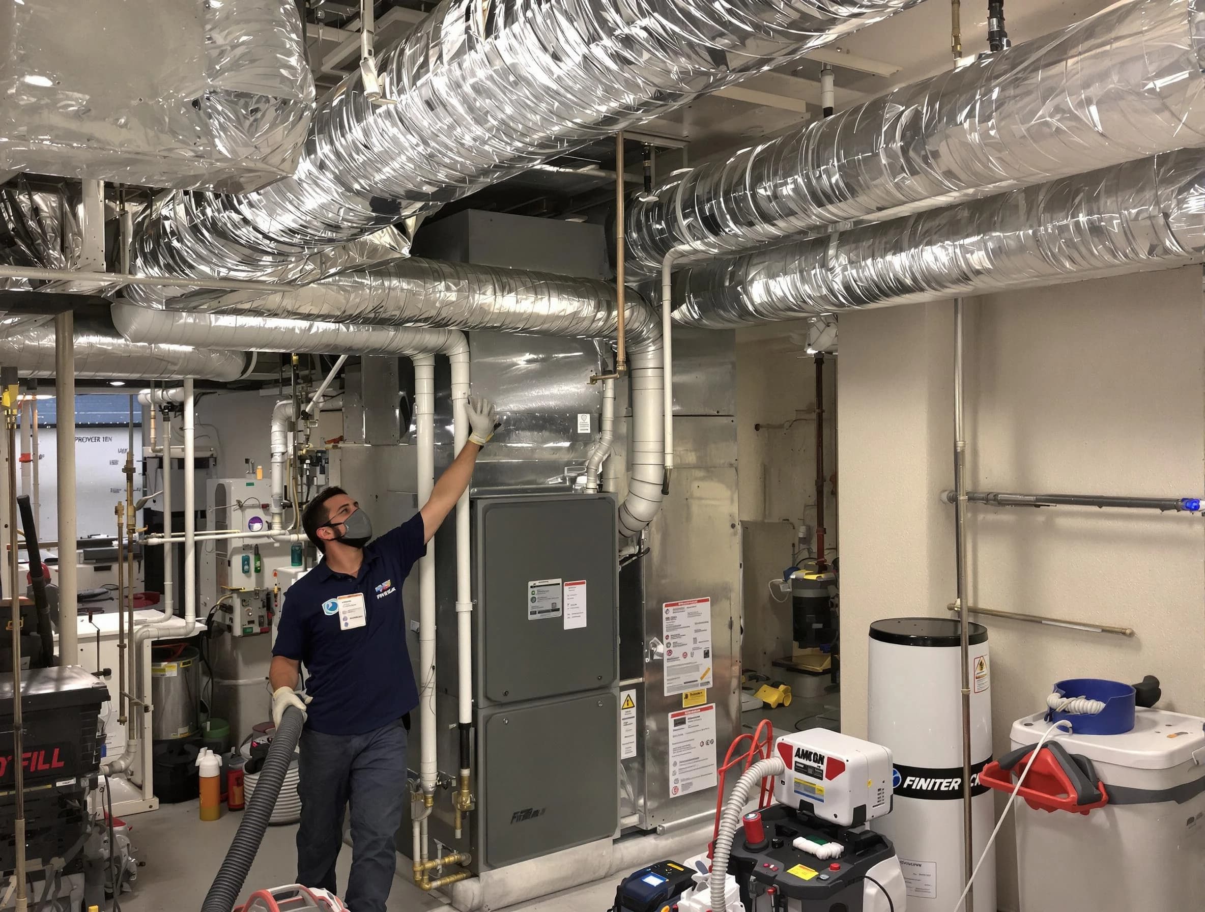 Guadalupe Air Duct Cleaning specialist performing thorough furnace duct cleaning in a Guadalupe residence
