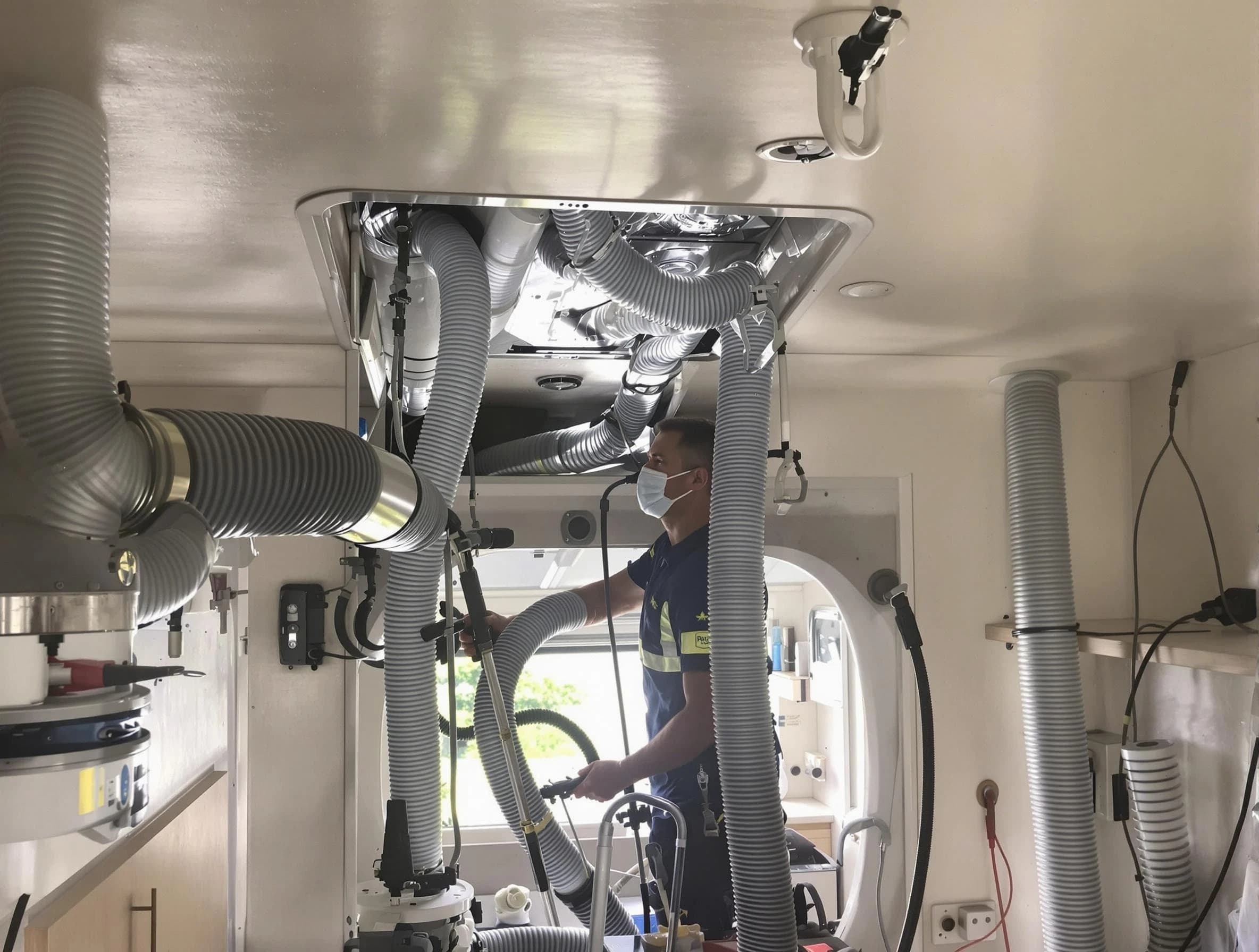 Guadalupe Air Duct Cleaning specialist performing precise mobile home duct cleaning in Guadalupe
