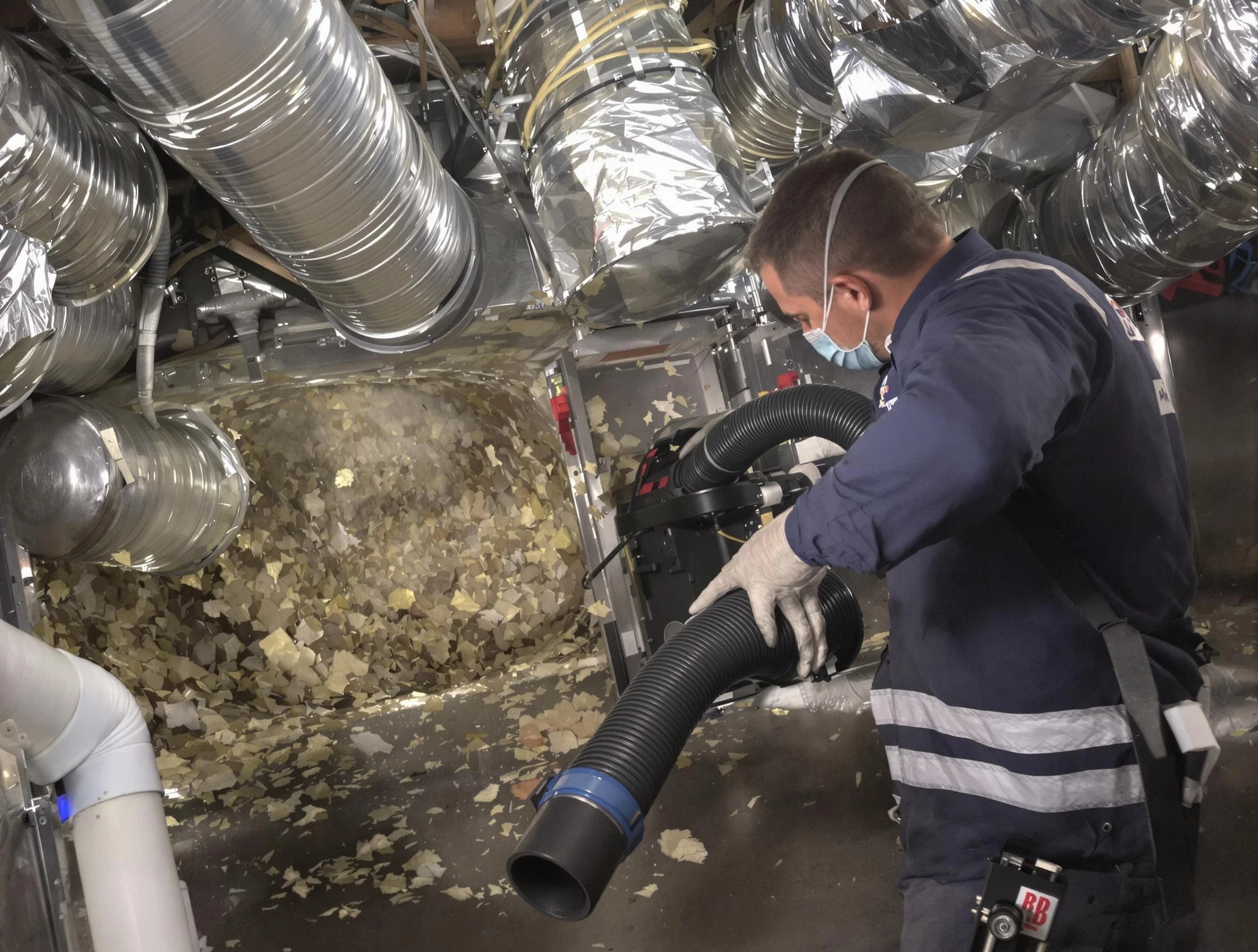 Guadalupe Air Duct Cleaning specialist operating negative pressure cleaning equipment for thorough duct maintenance in Guadalupe