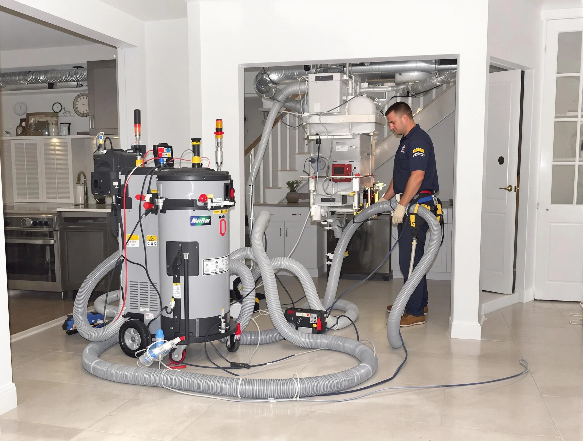 Guadalupe Air Duct Cleaning technician operating negative pressure cleaning equipment for thorough duct maintenance in Guadalupe