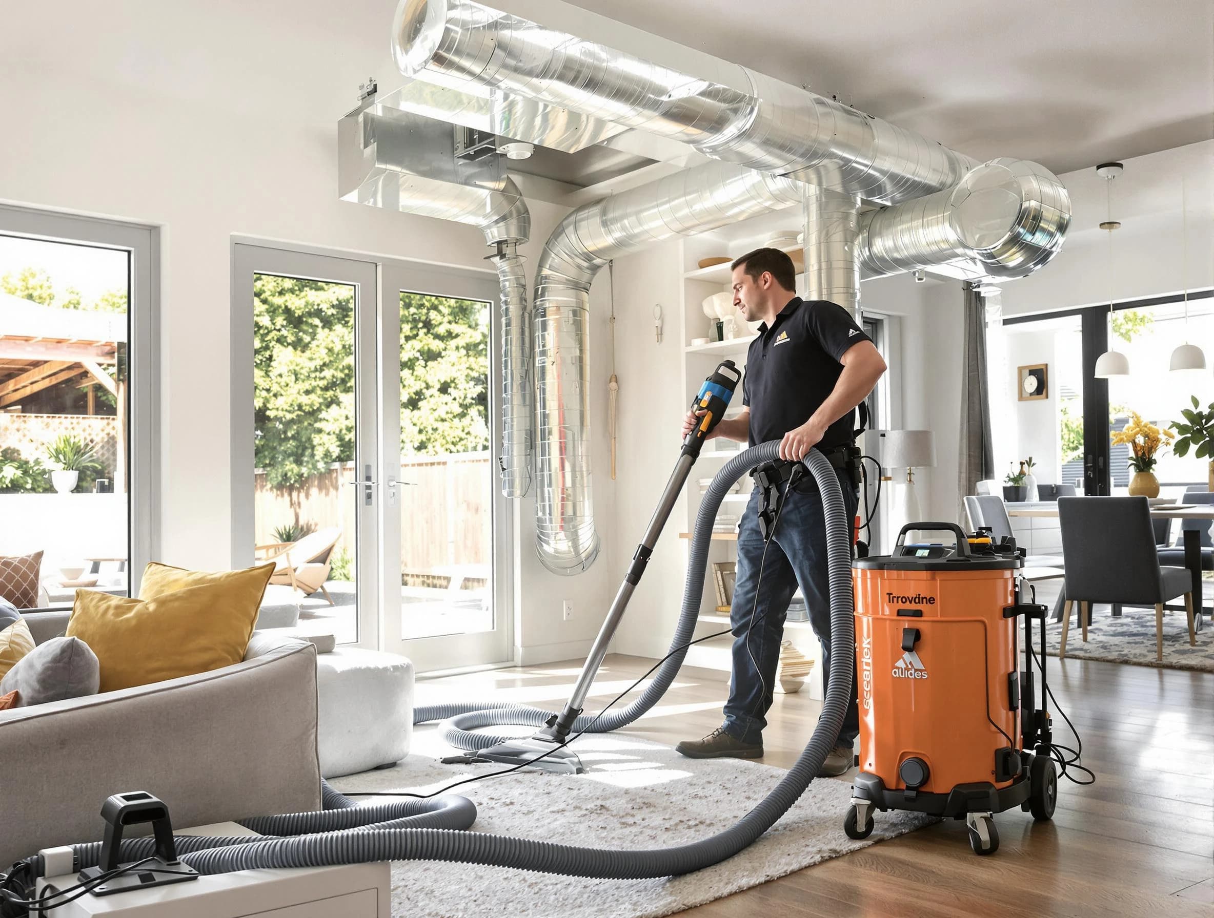 Guadalupe Air Duct Cleaning specialist performing thorough residential duct cleaning using advanced equipment in Guadalupe