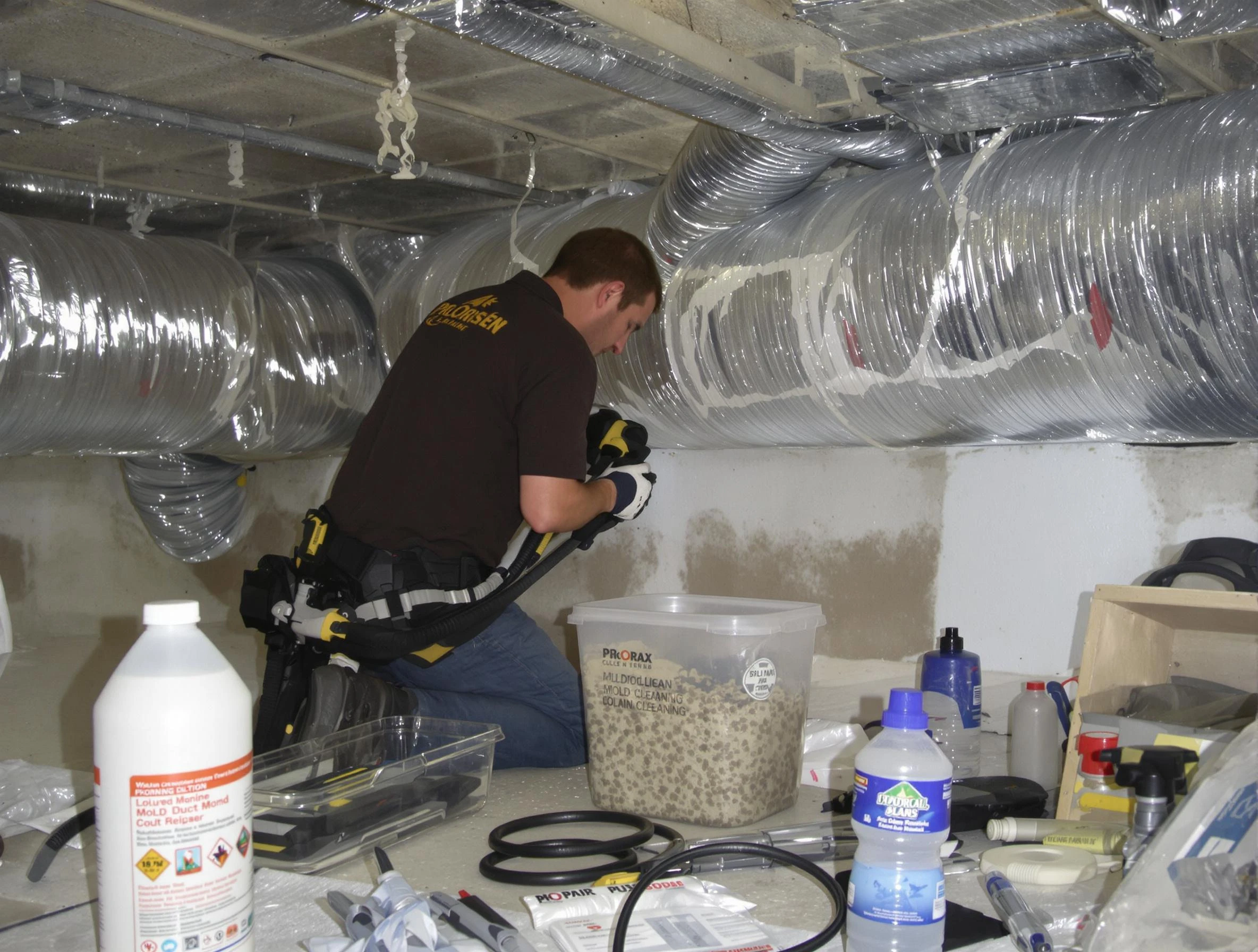 Guadalupe Air Duct Cleaning specialist performing professional mold removal from air ducts in Guadalupe